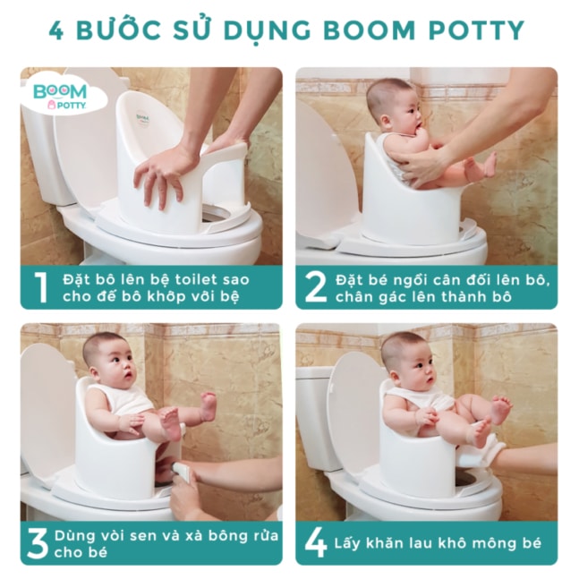 4 bước sử dụng Boom Potty 1 cách dễ dàng – mẹ nào cũng có thể làm được