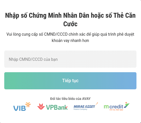 Nhập số CMND hoặc CCCD