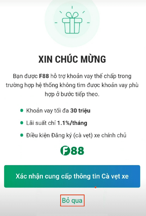 Chúc mừng bạn đã được duyệt khoản vay