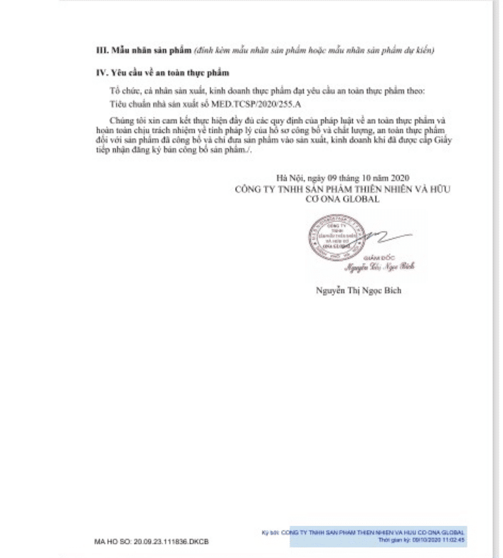 Giấy phép chứng nhận của sản phẩm 2