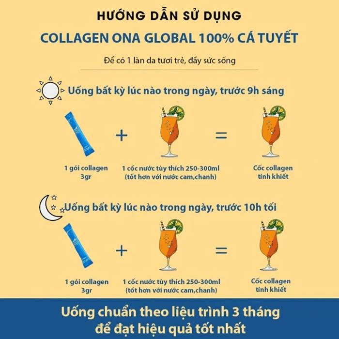 Hướng dẫn sử dụng Collagen cá tuyết ONA Global