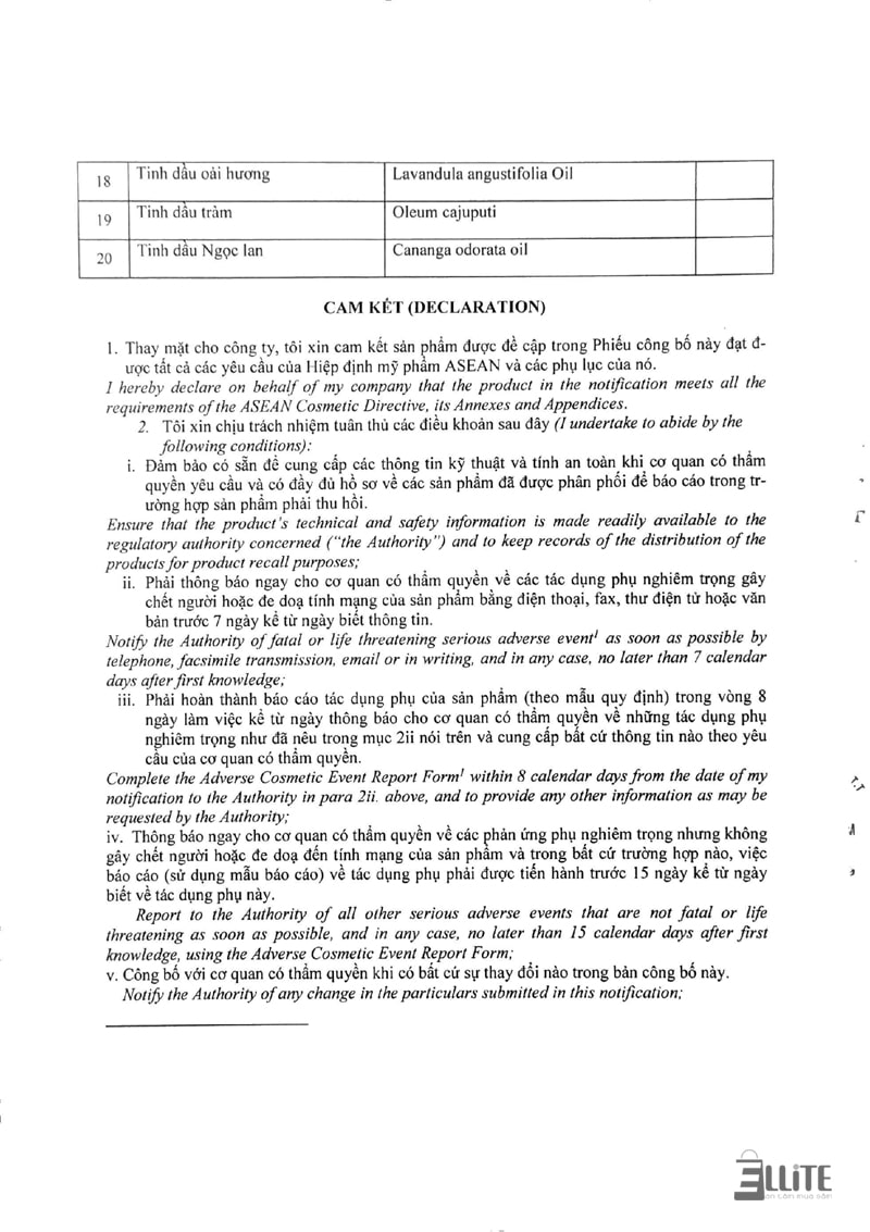 Phiếu công bố sản phẩm 5