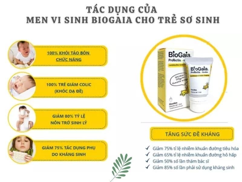 Tác dụng của men vi sinh BioGaia cho trẻ sơ sinh