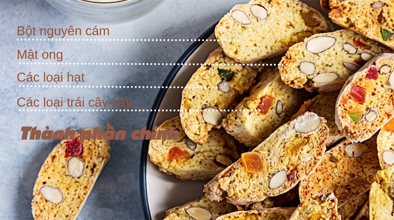Thành phần chính của một chiếc bánh Biscotti