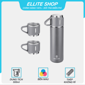 Thumbnail bình giữ nhiệt kèm 2 ly cách nhiệt Vacuum Flask 500ml